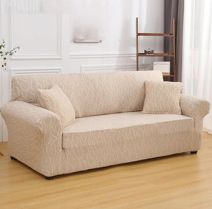 Universal Stretchable Sofa Cover-Beige Wavy