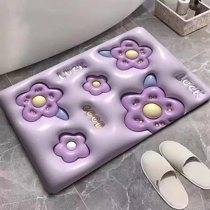 3D Shaped Bath Mat Absorbent Bath Mat Non-Slip