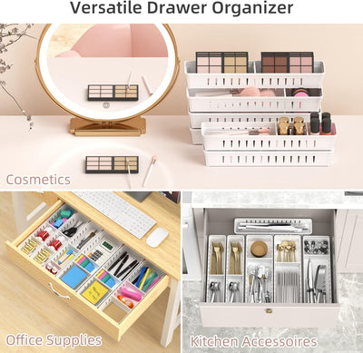 Plastic Drawers Organizer (Pack of 6-3 Large + 3 Small)