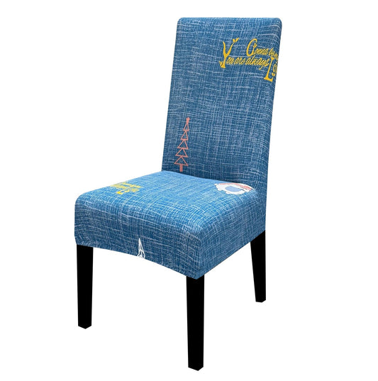 Elastic Chair Cover Stretch Removable Washable Slipcover (Blue Love)