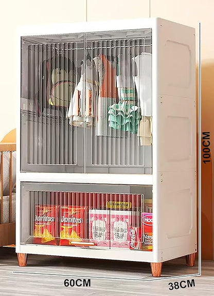 Wardrobe Closet Storage Organizer for Clothes (60 cm White )