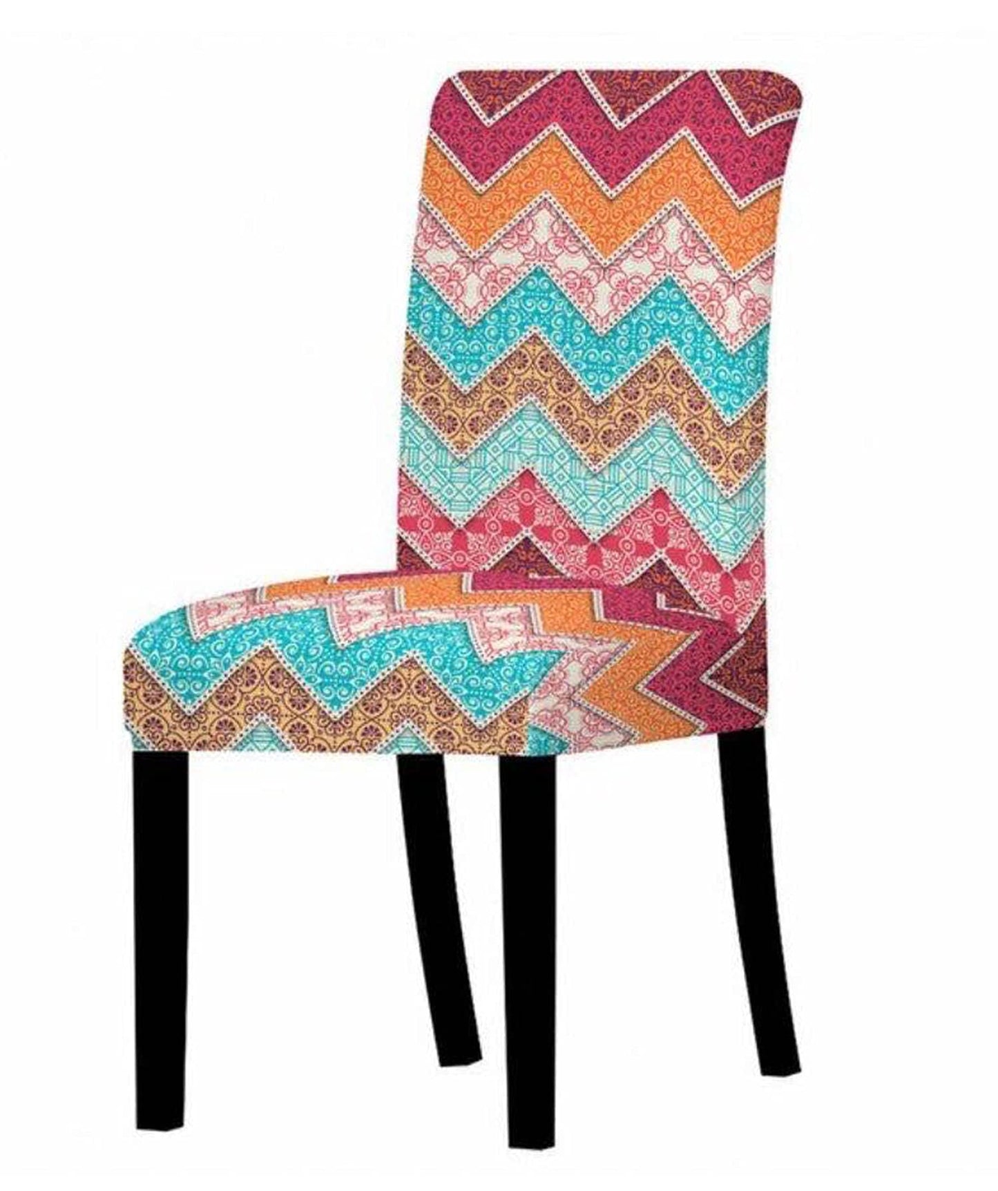 Elastic Chair Cover (Zigzag Bohemian)