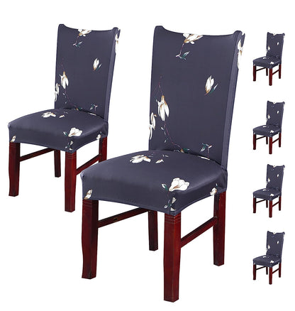 Printed Chair Cover-(Brown Cream Leaf)