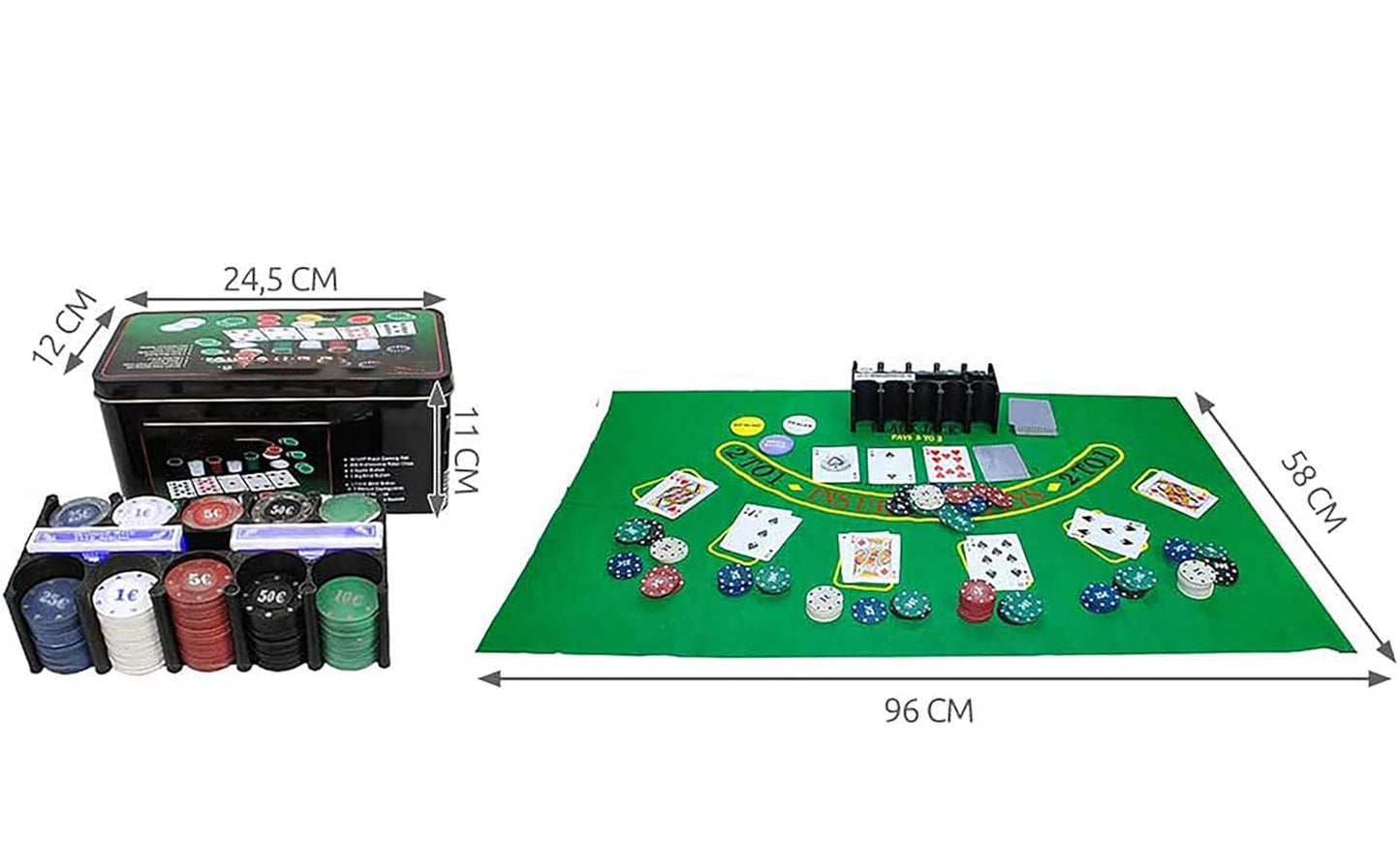 Poker Set Casino Game - 200 Poker Chips for Adult