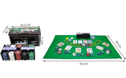 Poker Set Casino Game - 200 Poker Chips for Adult