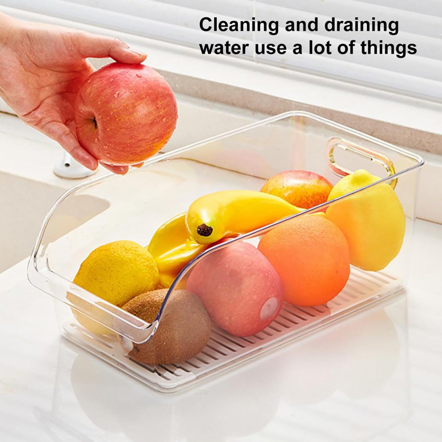 Refrigerator Drawer Transparent High Capacity Organization (Transparent)