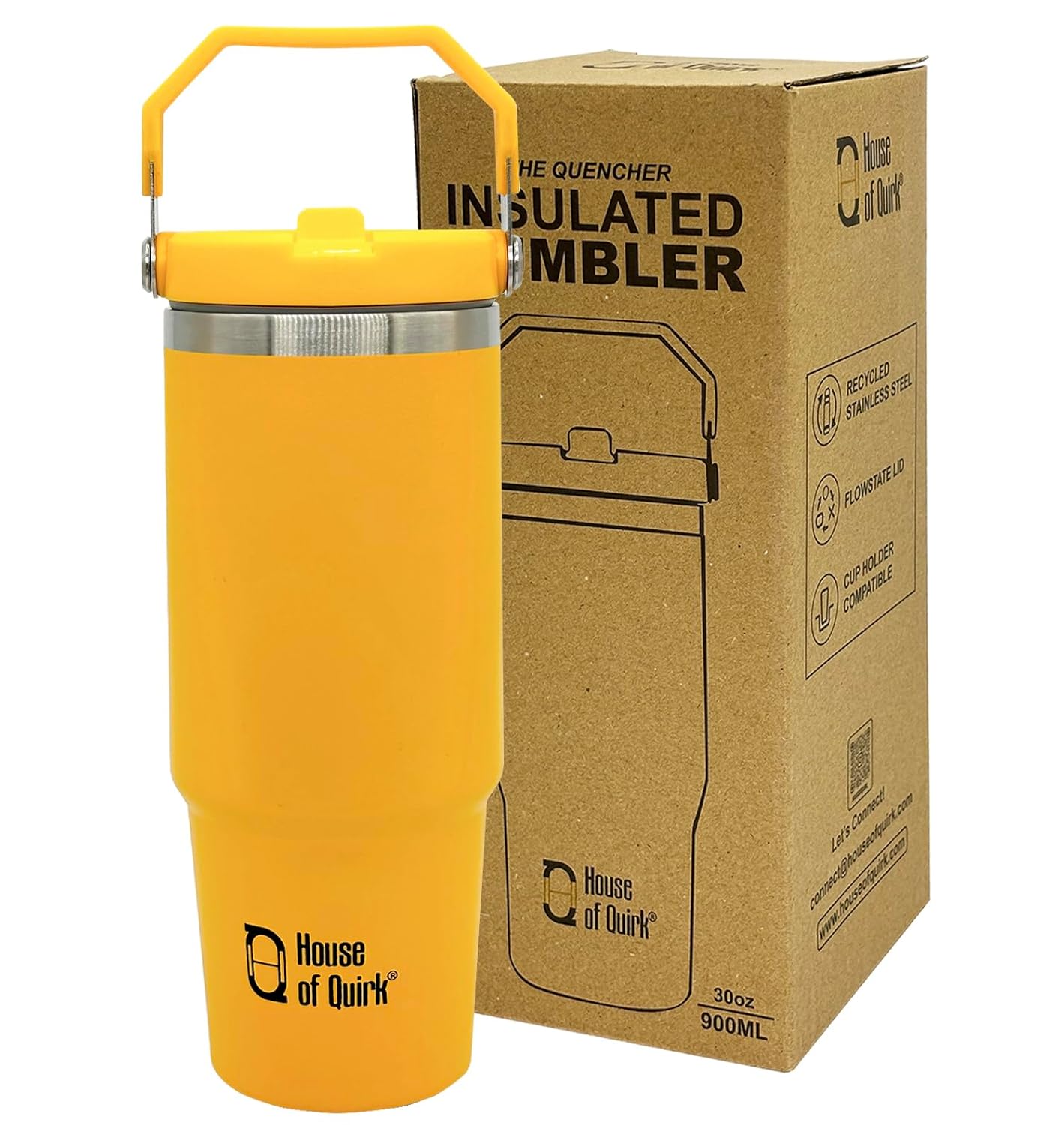 Stainless Steel Double Vacuum Insulated Tumbler with Lid and Straw 900ML