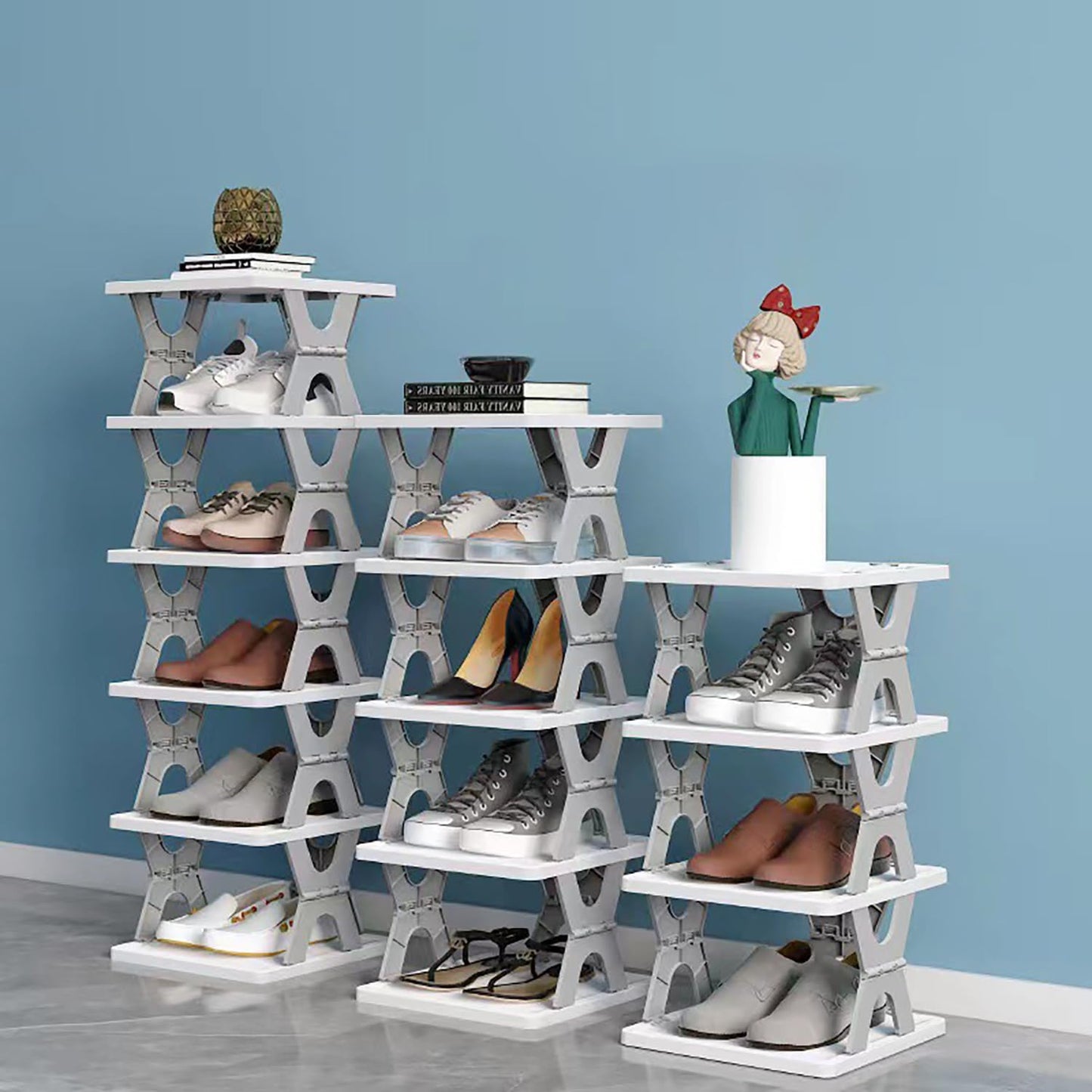 5 Tier Collapsible Shoes Stand-Grey