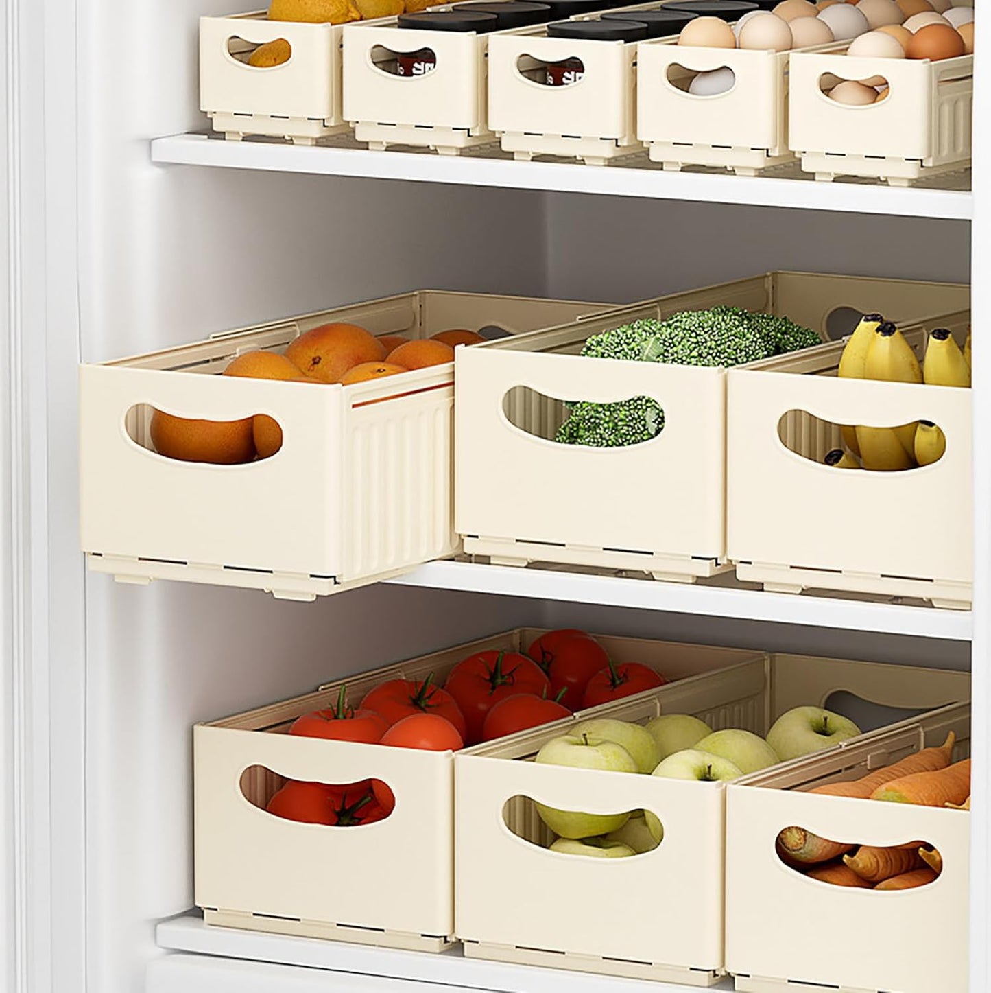 Retractable Plastic Storage Bins With Handles- Small