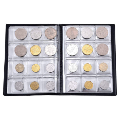 120 Pockets Coin Holder Collection Coin Storage, Money Penny Pocket - Black