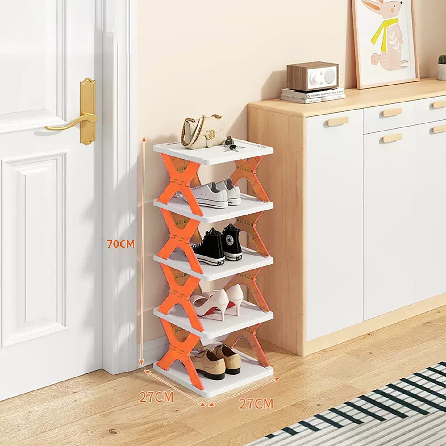 5 Tier Collapsible Shoes Stand-Grey