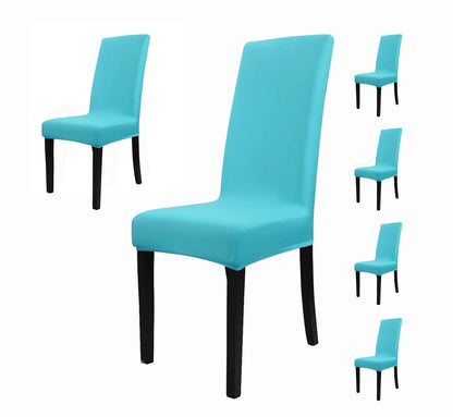 Chair Cover Stretch Removable Washable Short Dining Chair Cover (Sky Blue)