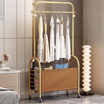 Premium Rolling Corner Coat Rack Elegant Luxury Hanger - (Gold 80 cm)