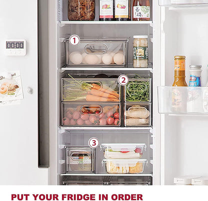 Refrigerator Organizer Bins with Pull-out Drawer