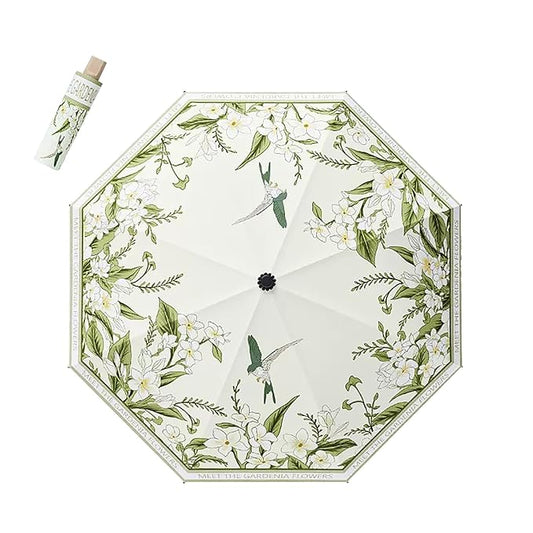 Folding Umbrella with Floral Pattern