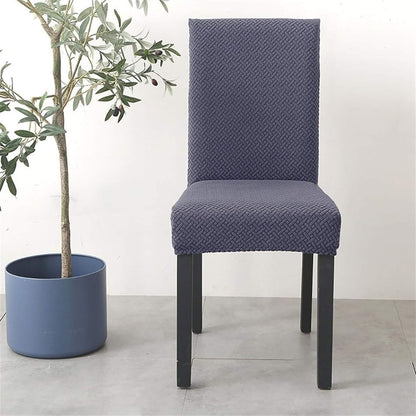 Elastic Jacquard Chair Cover (Steel Blue)