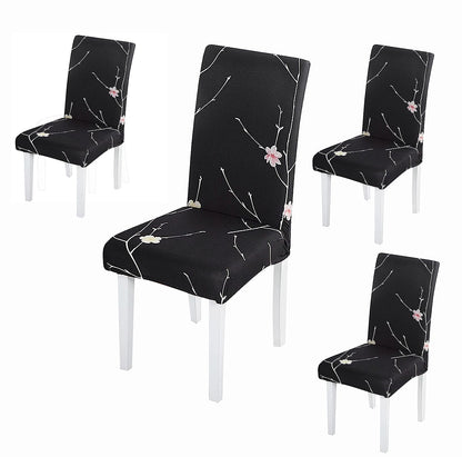 Printed Chair Cover-Branch Black Flower