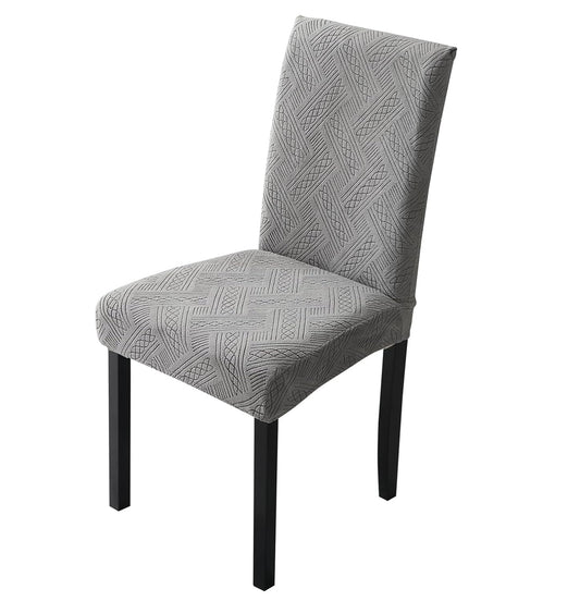 Elastic Jacquard Chair Cover (Pattern Dark Grey)