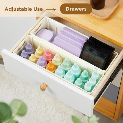 Retractable Plastic Storage Bins With Handles- Large