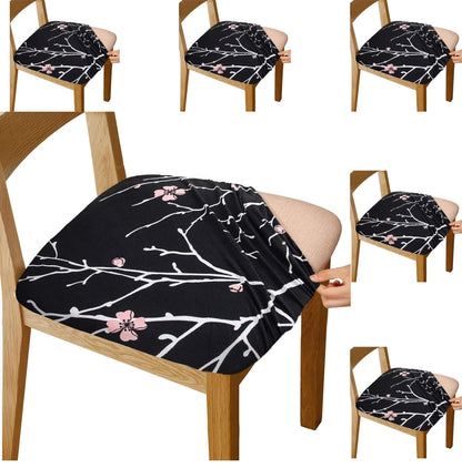 Chair Seat Covers Stretch Chair Covers (Branch Black)