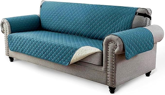 Reversible Sofa/Couch Covers 280 GSM (CYAN/IVORY)