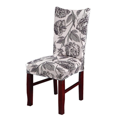 Printed Chair Cover-(Brown Flower)