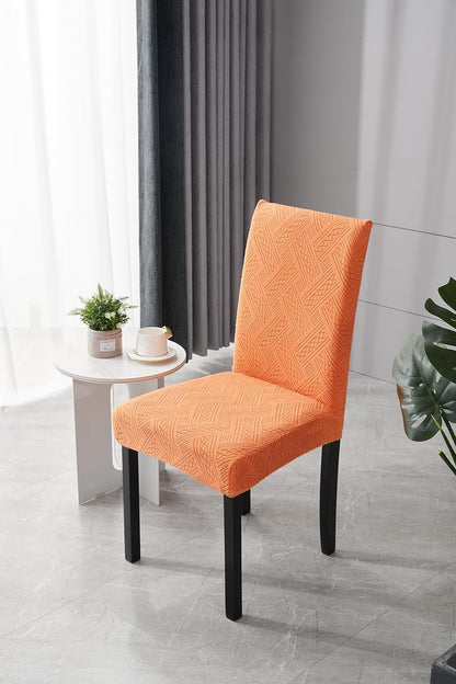 Elastic Jacquard Chair Cover (Pattern Orange)