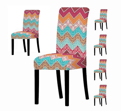 Elastic Chair Cover (Zigzag Bohemian)