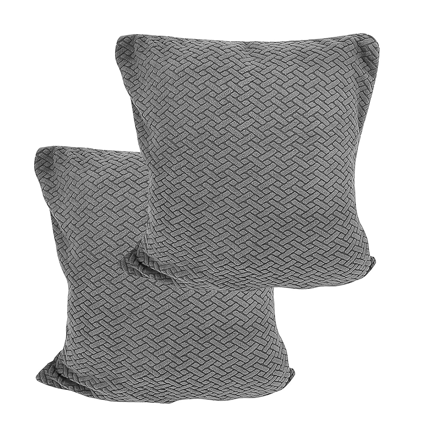 Polar Fleece Fabric Cushion Cover With Zipper (45 x 45 cm) (Dark Grey)