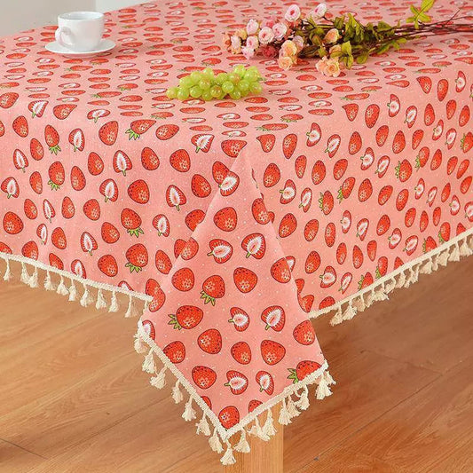 Printed Rectangle Tablecloth Cotton Linen Table