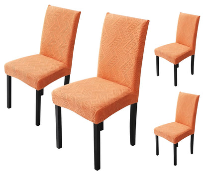 Elastic Jacquard Chair Cover (Pattern Orange)