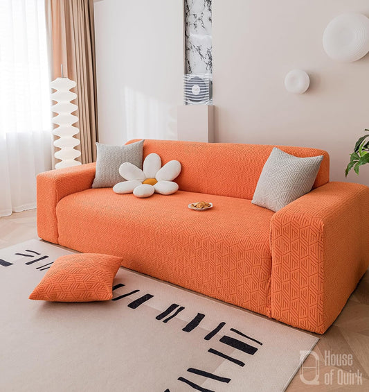 Universal Jacquard Grain Texture Fabric Sofa-Orange