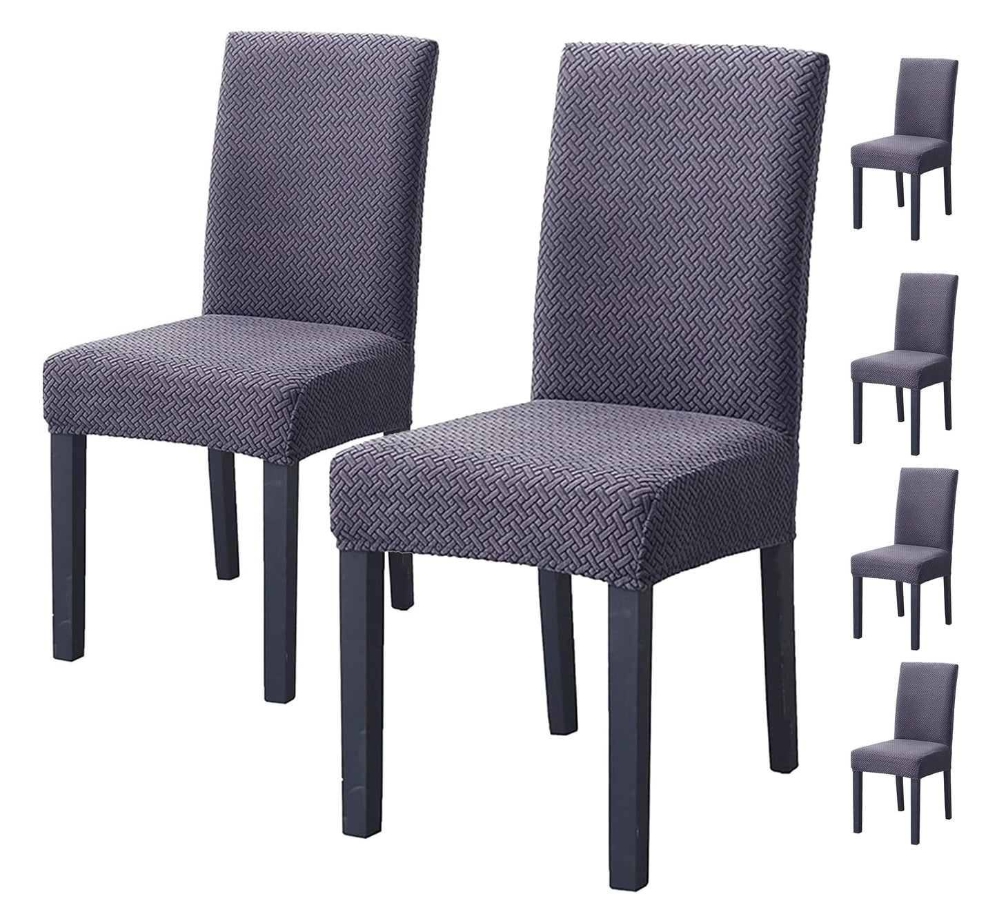 Elastic Jacquard Chair Cover (Steel Blue)