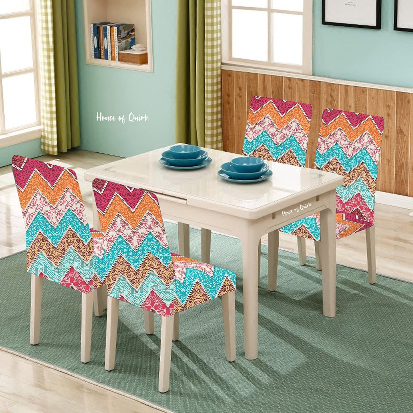 Elastic Chair Cover (Zigzag Bohemian)