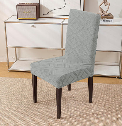 Stretchy Universal Jacquard Fabric Diamond Texture 220 GSM Chair Cover-Stone