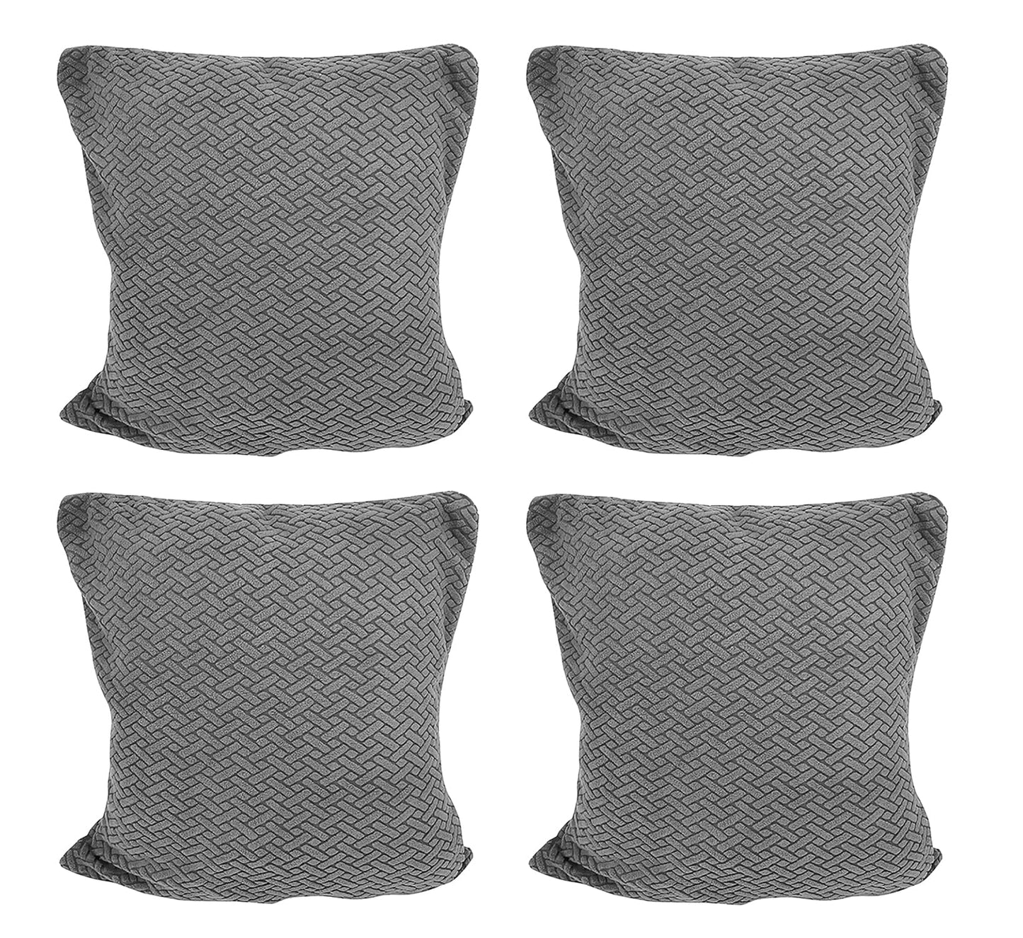 Polar Fleece Fabric Cushion Cover With Zipper (45 x 45 cm) (Dark Grey)