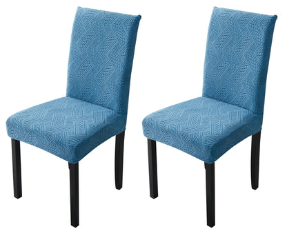 Elastic Jacquard Chair Cover (Pattern Blue)