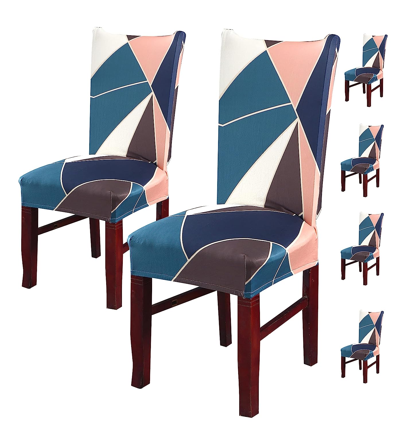 Printed Chair Cover-(Green Peach Prism)