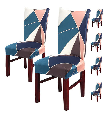 Printed Chair Cover-(Green Peach Prism)