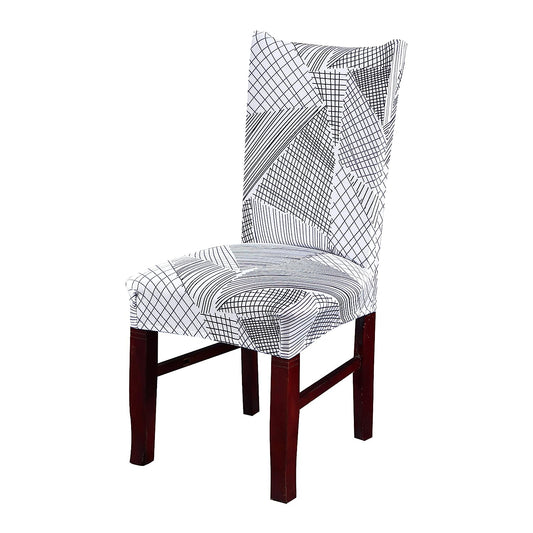 Printed Chair Cover(White Geometric)