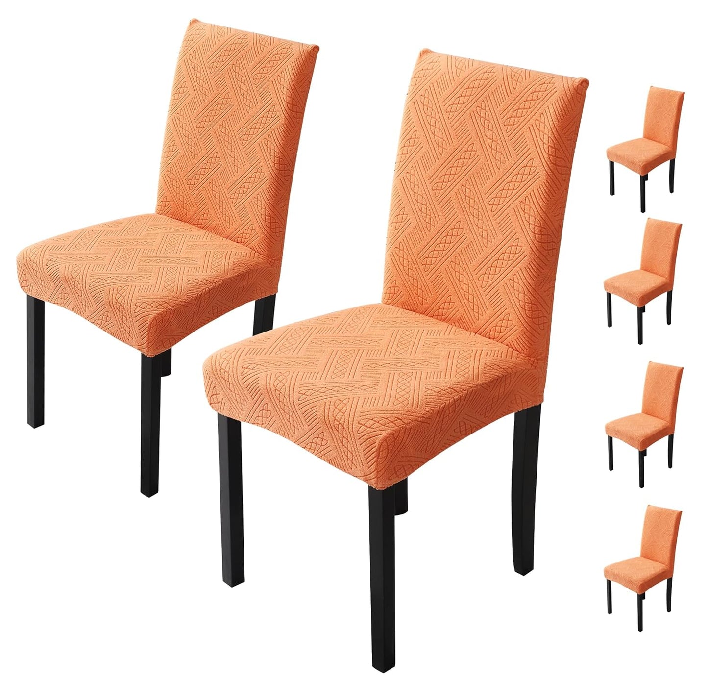 Elastic Jacquard Chair Cover (Pattern Orange)