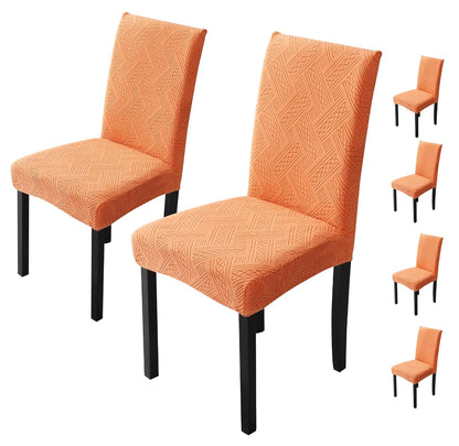 Elastic Jacquard Chair Cover (Pattern Orange)