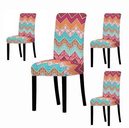 Elastic Chair Cover (Zigzag Bohemian)