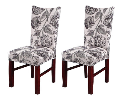 Printed Chair Cover-(Brown Flower)