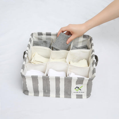 Waterproof Cotton Linen Underwear Organizer Boxes (Pack of 2)