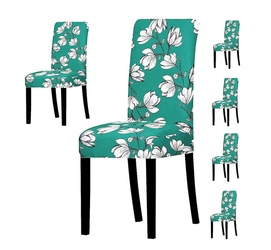 Elastic Chair Cover-Bottle Green Flower