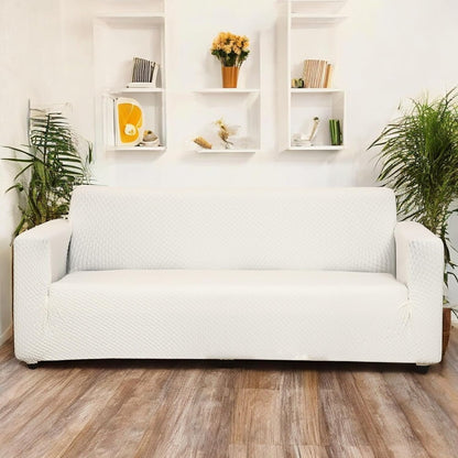 Universal Stretchable Jacquard Sofa Cover- Cream