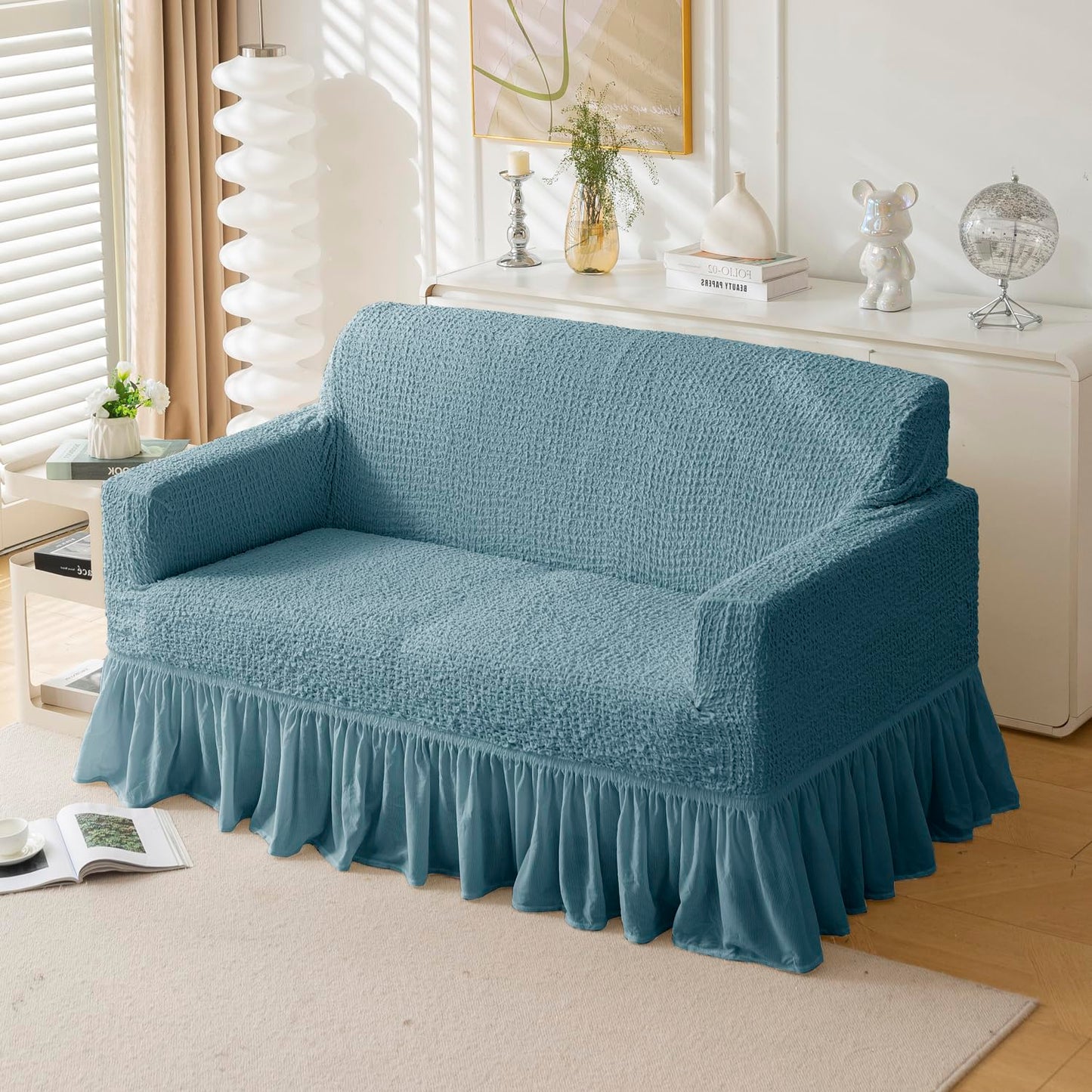 Universal Italian Pattern Sofa Slipcover-Blue