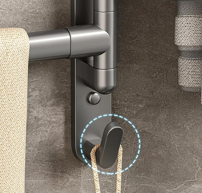 Self Adhesive Rotating Towel Rail with 2 Swivel Bars