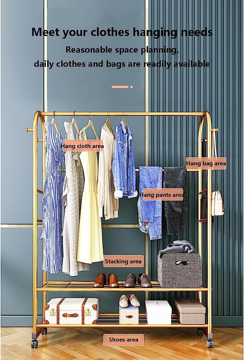 Garment Coat Rack with Wheels